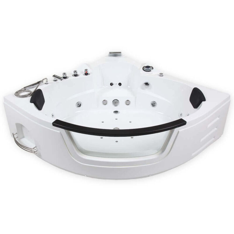 Home Deluxe - Whirlpool Badewanne mit Lichttherapie laguna l - 157 x 157 cm Whirlpool Eckbadewanne Badewanne Wanne