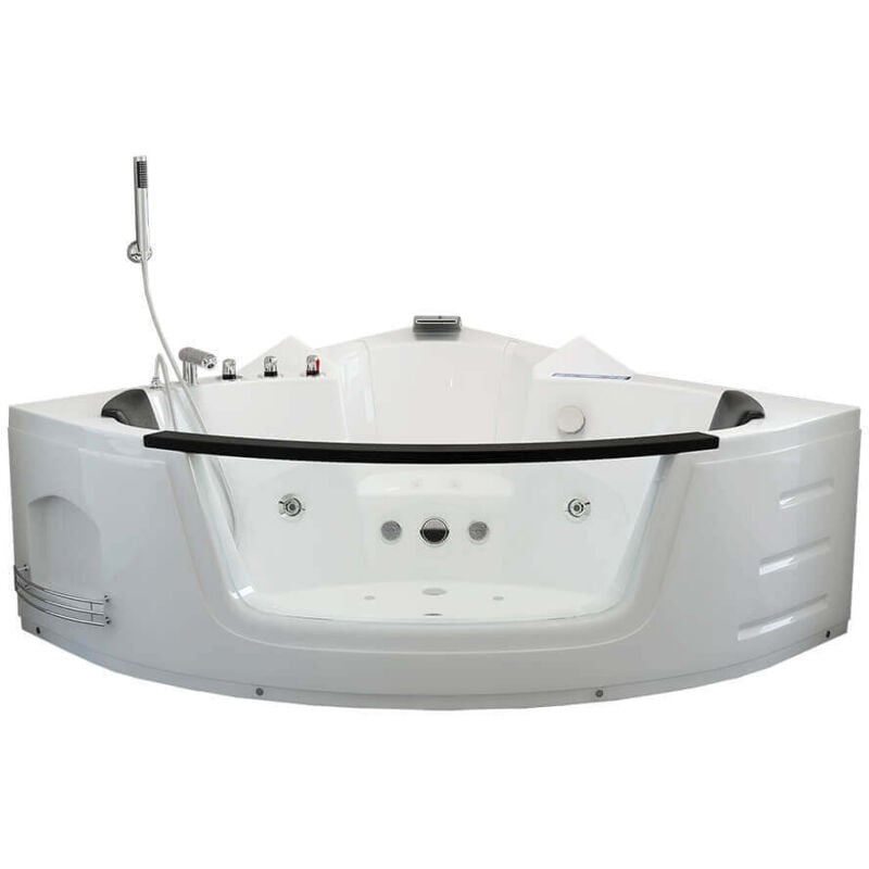 Home Deluxe - Whirlpool Badewanne mit Lichttherapie laguna l kompakt - 140 x 140 cm Whirlpool Eckbadewanne Badewanne Wanne