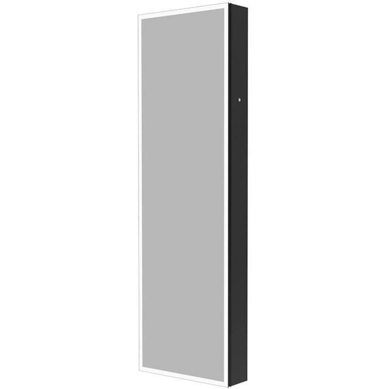 HOME DELUXE LED-Spiegelschrank OSMO Schwarz - 50 x 160 cm LED Spiegelschrank mit Steckdose, Beleuchteter Kosmetikspiegelschrank, Dimmbarer LED