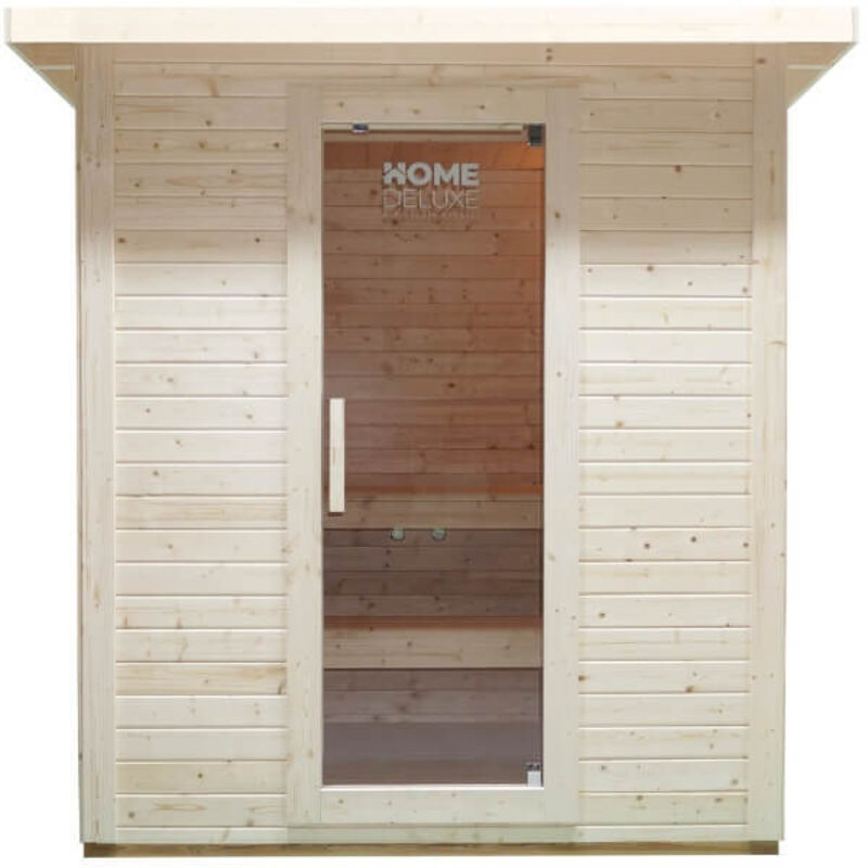 Home Deluxe - Saunahaus Outdoor talo l - 221 x 217 cm für 4 Personen Größe l Gartensauna Außensauna Saunakabine Saunahaus