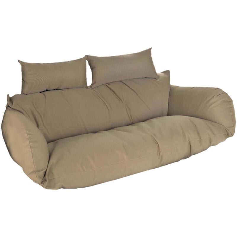 HOME DELUXE Polyrattan Hängesessel Kissen TWIN - Braun - 105 x 41 x 45 cm Outdoorkissen, Auflagen Poly Rattan Hängesessel Hängekorb