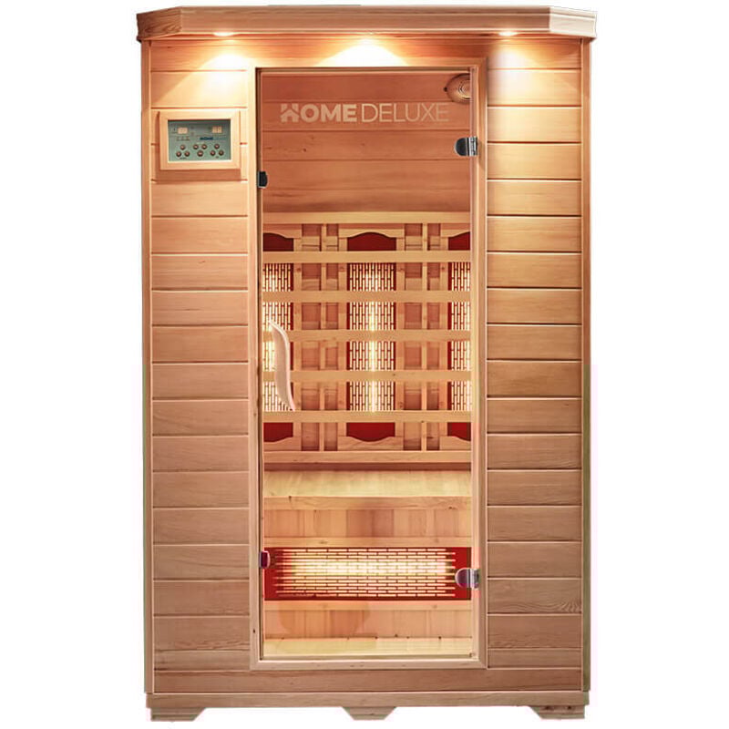 Infrarotkabine mit Vollspektrumstrahler redsun m - 120 x 105 cm für 2 Personen Infrarotkabine Wärmekabine Infrarotsauna Sauna - Home Deluxe