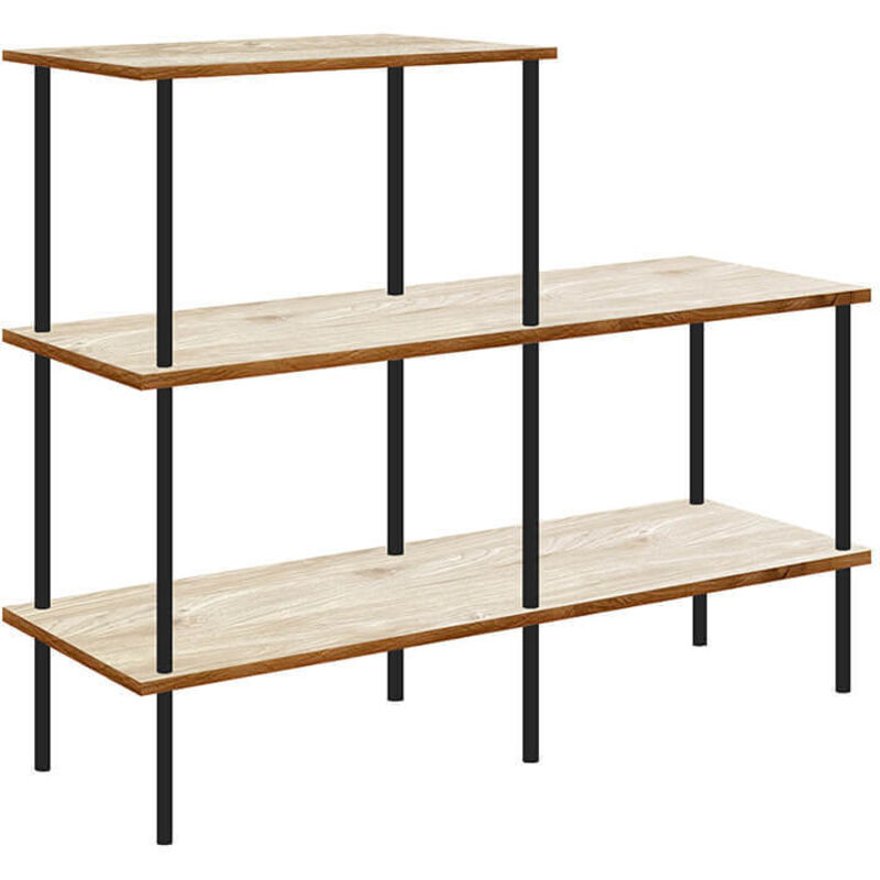 HOME DELUXE Regal INDU Light Oak 140 x 110 cm I Bücherregal, Standregal, Offenes Regal, Wohnzimmerregal Regalsystem Regal Bücherregal Wandregal