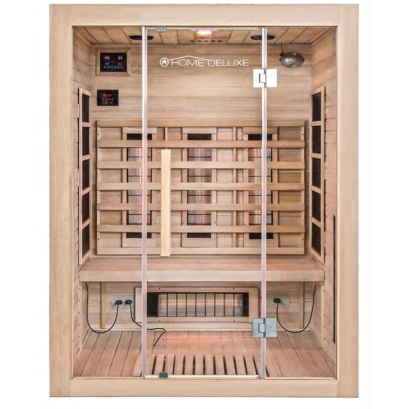 Infrarotkabine mit Vollspektrumstrahler sahara l - 150 x 120 cm für 3 Personen Infrarotkabine Wärmekabine Infrarotsauna Sauna - Home Deluxe