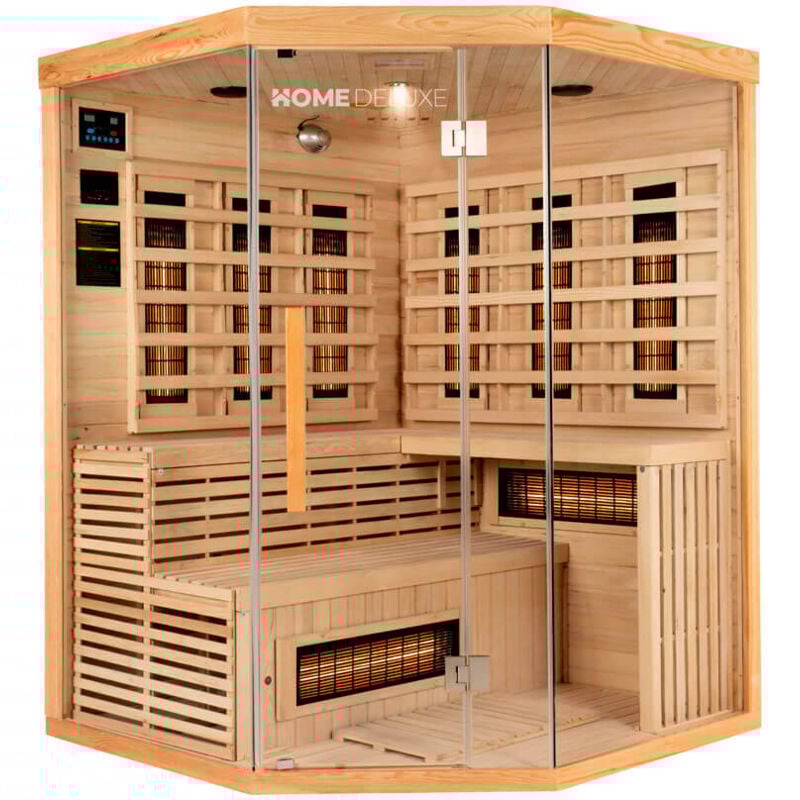 Infrarotkabine mit Vollspektrumstrahler sahara xxl - 150 x 150 cm für 4 Personen Infrarotkabine Wärmekabine Infrarotsauna Sauna - Home Deluxe