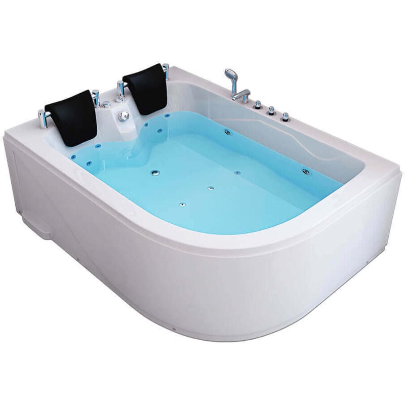 Home Deluxe - Indoor Whirlpool für 2 Personen blue ocean xl Ausrichtung: Rechts, Größe: 180 x 120 cm Whirlpool Badewanne Eckbadewanne Wanne