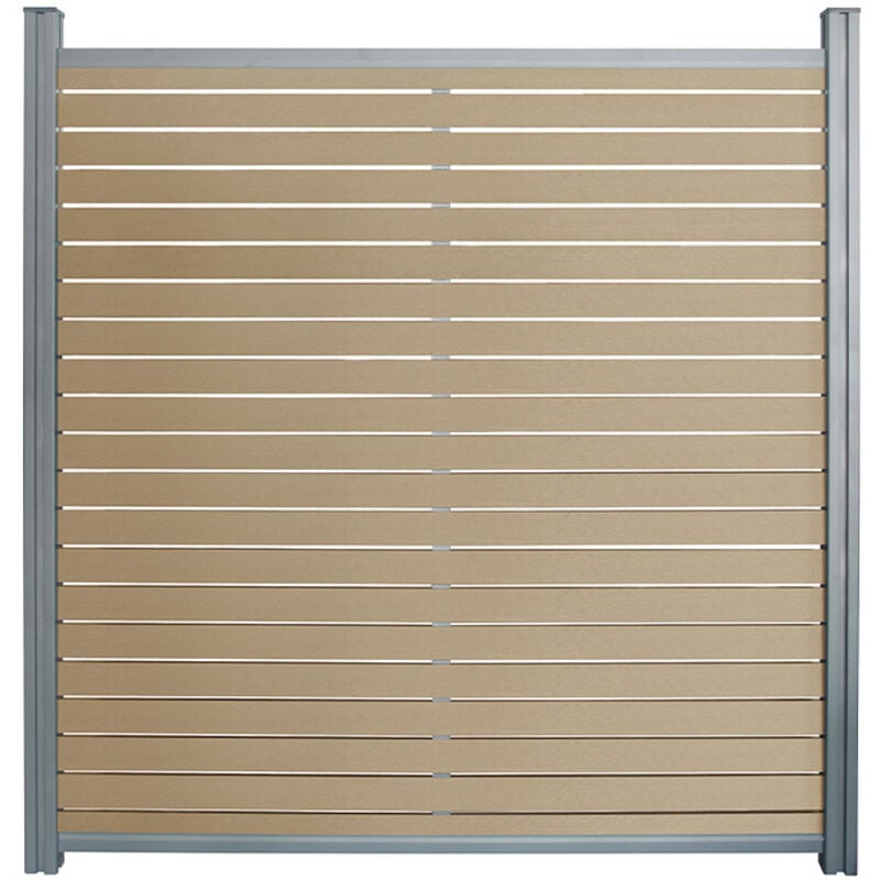 Wpc Sichtschutzzaun alira Teak - 1 x Element + 2 x Pfosten Sichtschutz, wpc Sichtschutzzaun, Sichtschutzzaun wpc - Home Deluxe