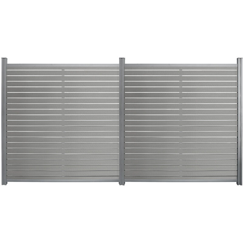 Wpc Sichtschutzzaun alira Dunkelgrau - 2 x Element + 3 x Pfosten Sichtschutz, wpc Sichtschutzzaun, Sichtschutzzaun wpc - Home Deluxe