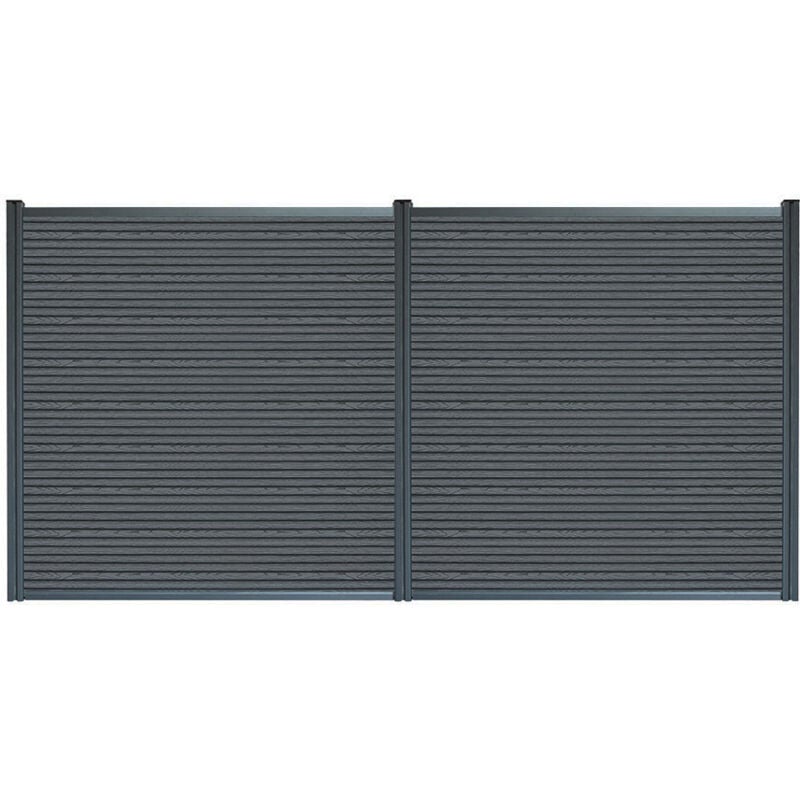 HOME DELUXE WPC Sichtschutzzaun CALLADO PREMIUM 2 x Element + 3 x Pfosten - Höhe: 185 cm Zaun, Sichtschutzzaun, Gartenzaun, Sichtschutz, Zaunelemente