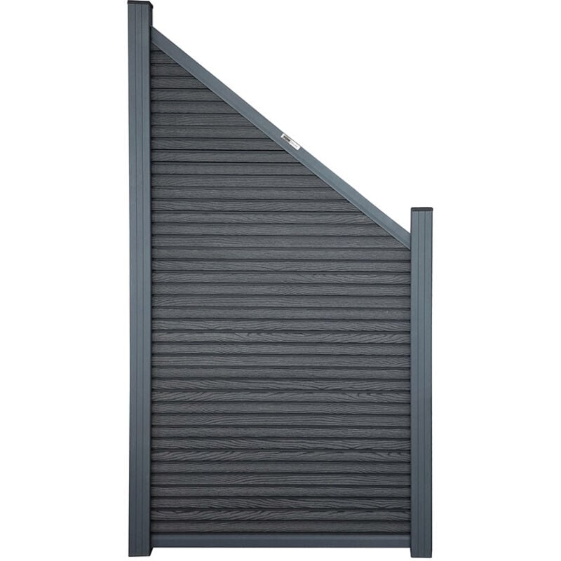 HOME DELUXE WPC Sichtschutzzaun Schrägelement CALLADO PREMIUM Horizontale Paneele - Höhe: 185 cm WPC Schrägelement, Sichtschutz Schrägelement,