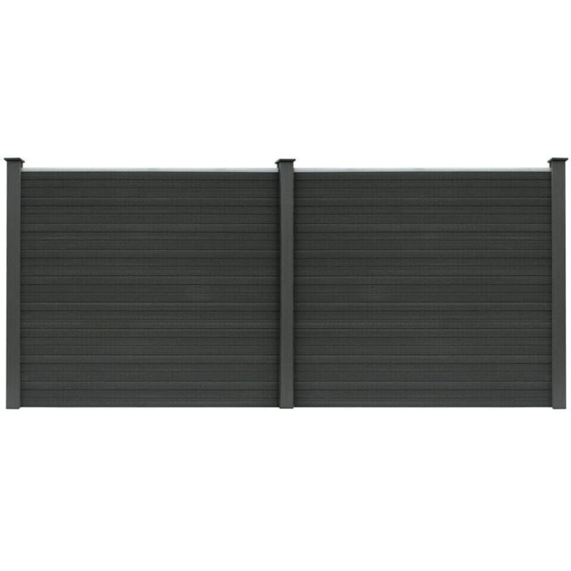 HOME DELUXE WPC Sichtschutzzaun CALLADO - 2 x Element + 3 x Pfosten I Sichtschutz Holzoptik, WPC Zaun Anthrazit, WPC Stecksystem Zaun Sichtschutz