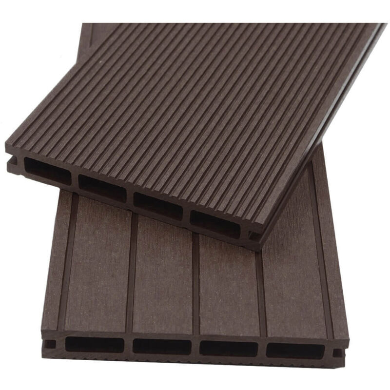 Home Deluxe - wpc Terrassendielen Komplettset (inkl. Unterkonstruktion) samana Farbe: Dunkelbraun, Größe: 10 m² wpc Terrassenboden Komplettset