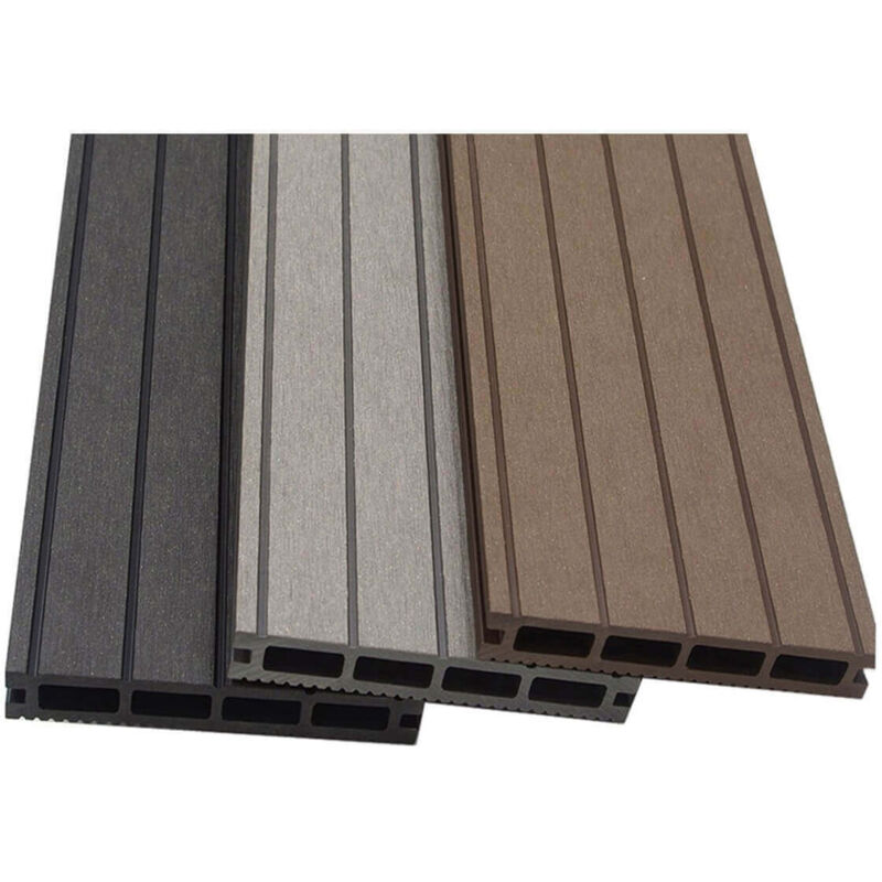 HOME DELUXE - WPC Terrassendielen SAMANA - Musterstück - 7 x 14 x 2,01 cm I Terrassenboden Poolumrandung Balkonbelag WPC Terrassenboden Komplettset