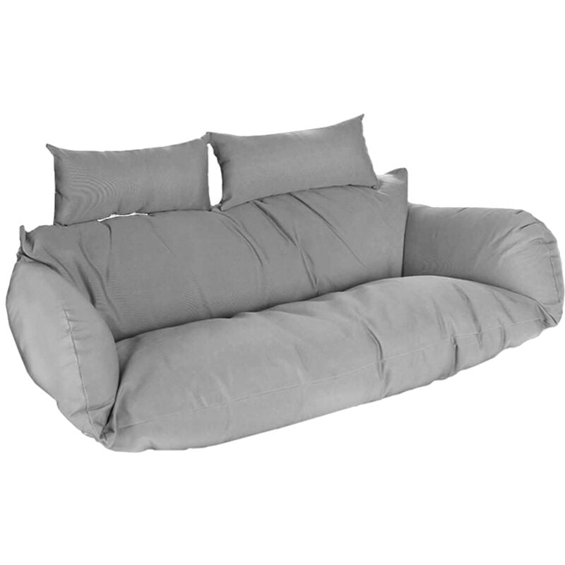 HOME DELXUE - Polyrattan Hängesessel TWIN - nur Kissen, Farbe: Grau Poly Rattan Hängesessel Hängekorb