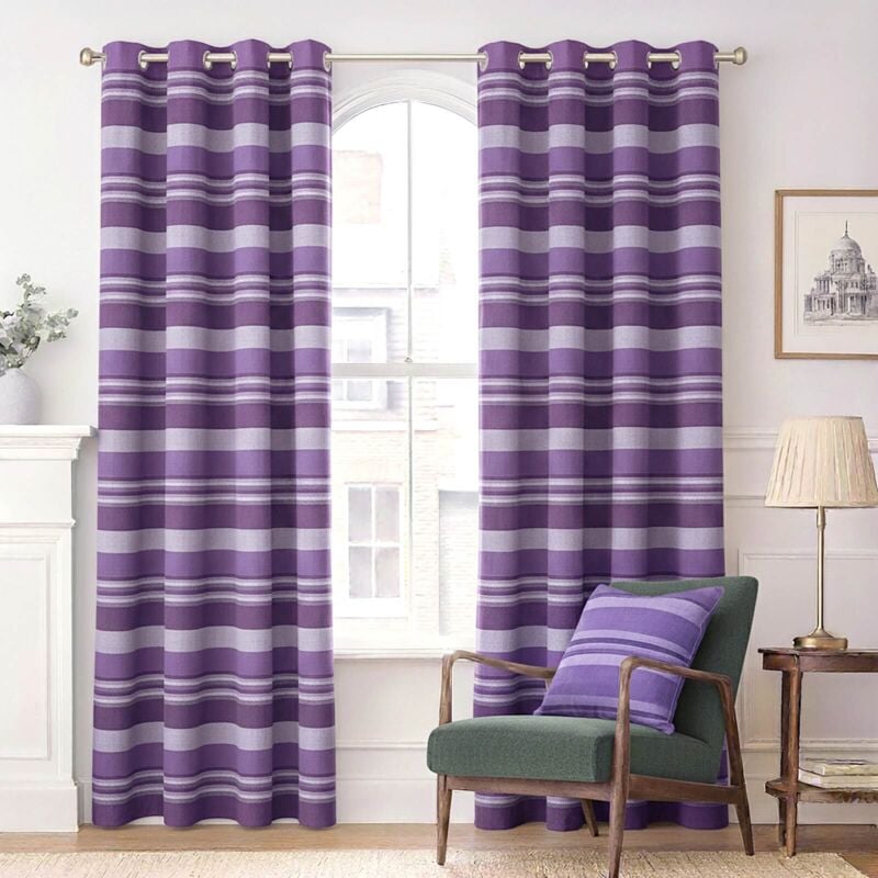 Gardinen mit Ösen Morocco mauve im 2er Set, 140 x 140 cm - Homescapes