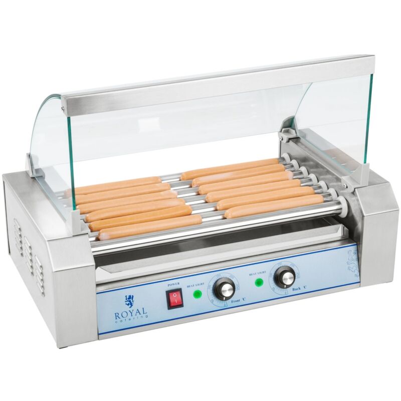 Royal Catering - Hot Dog Maker Grill Hot Dog Gerät Hotdog Rollen Grill Edelstahl 1400 w 7 Rollen