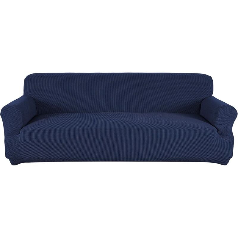 Stretch-Spandex-Sofabezug, 3-Sitzer-Sofabezüge für das Wohnzimmer, rutschfester Couchbezug mit elastischer Unterseite, marineblauer Sofa-Schonbezug,