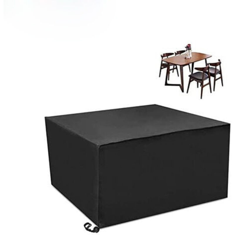 Gartenmöbel-Abdeckung, große Schutzhülle für quadratische Gartenmöbel 120x120x74cm Schwarz