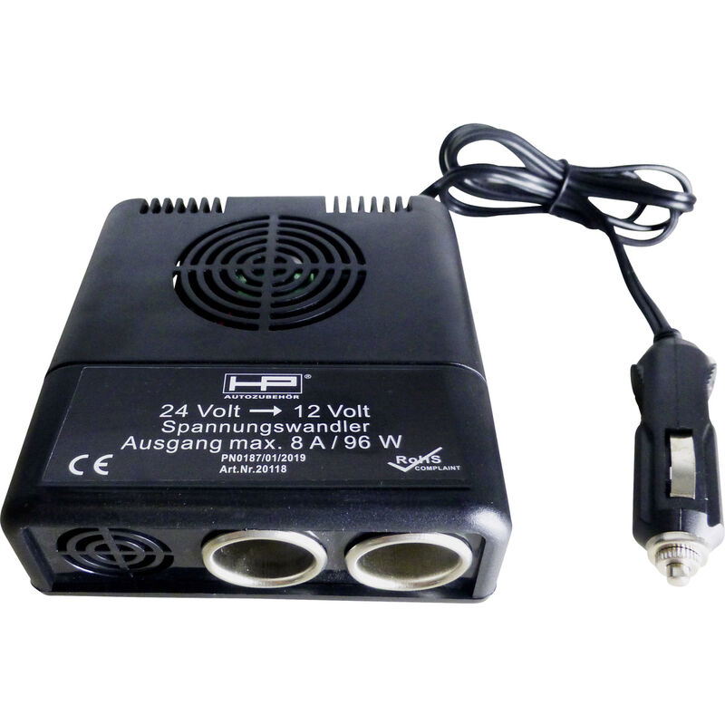 Hp Autozubehör - 20118 24V 12V Spannungswandler 96 w 1 St. (l x b x h) 11.5 mm x 11 cm x 4.5 cm Ausg