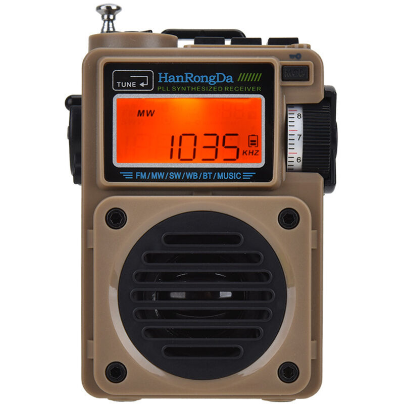 HRD - 701 SW Radio Tragbarer Bluetooth-Lautsprecher, wiederaufladbarer Musikplayer, Vollband-FM-am-SW-WB-Radio, Bluetooth-Unterstützung,