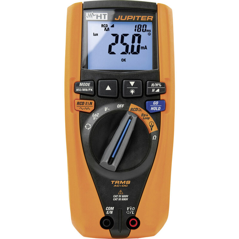 Jupiter Hand-Multimeter, rcd Tester kalibriert (iso) digital cat iv 600 v, cat iii 6 - Ht Instruments