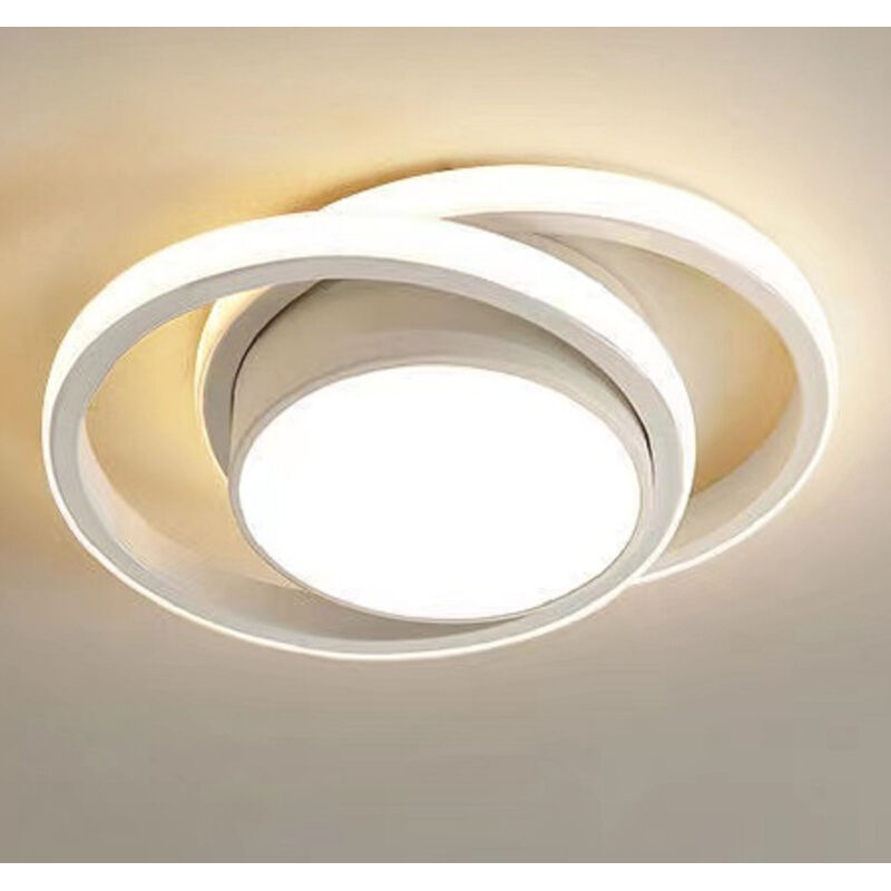 Hübsche, moderne LED-Deckenleuchte, runde Deckenleuchte, Warmweiß 3000 K, 32 W, Deckenlampe für Schlafzimmer, Flur, Küche, Balkon, Durchmesser 28 cm