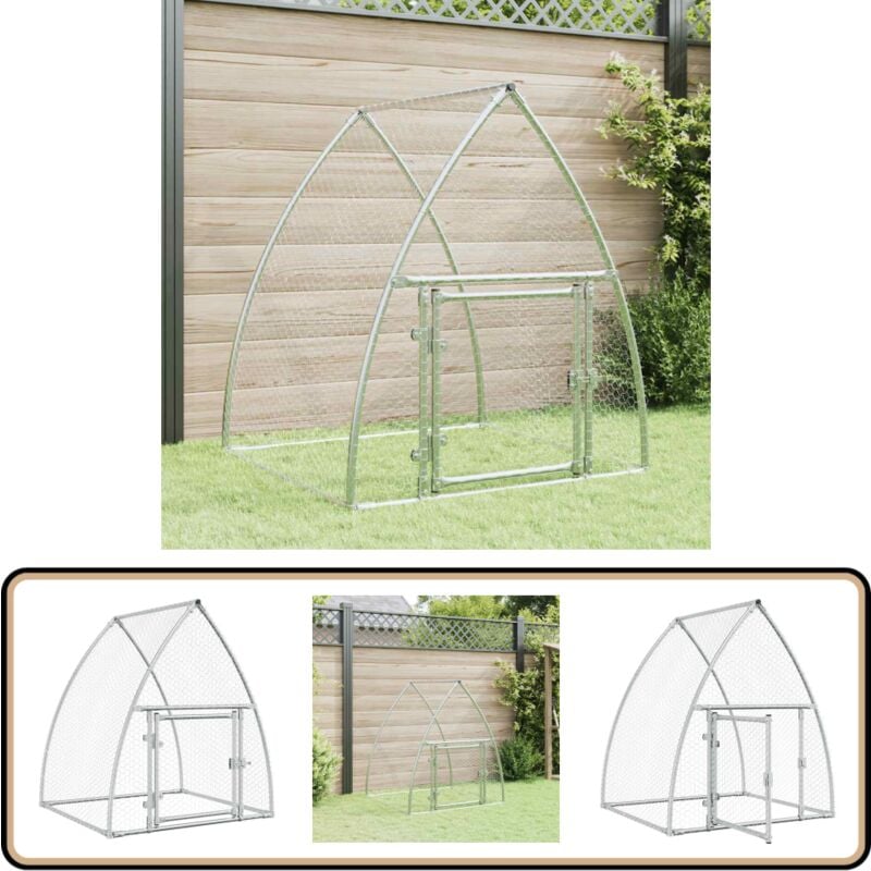 Hühnerkäfig Silbern 100x105x120 cm Verzinkter Stahl - Huhnendrahtzaun - Hühnerhaus - Hühnergehege - Gartenvoliere - Vogelvoliere