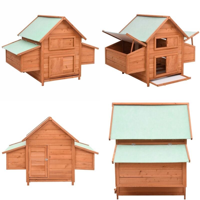 Hühnerstall 150x96x110 cm Massivholz Tanne - Huhnerstall - Holzhühnerstall - Geflügelhaus - Gartenhühnerstall - Hühnergehege - Home & Living