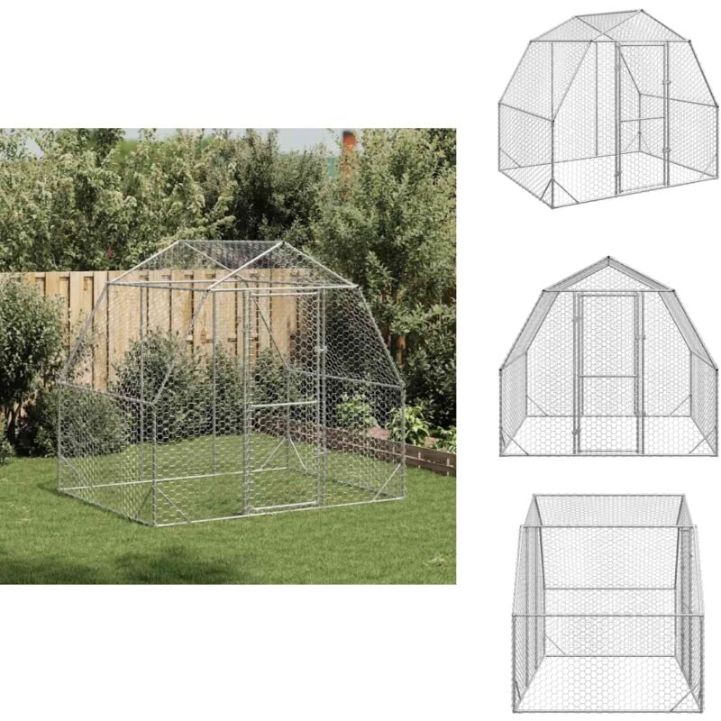 Hühnerstall 2,5x2x2,25 m Verzinkter Stahl - Hühnerstall - Hühnerställe - Freilaufgehege - Freigehege