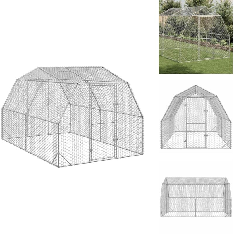 Hühnerstall 2,5x4x2,25 m Verzinkter Stahl - Hühnerstall - Hühnerställe - Freilaufgehege - Freigehege