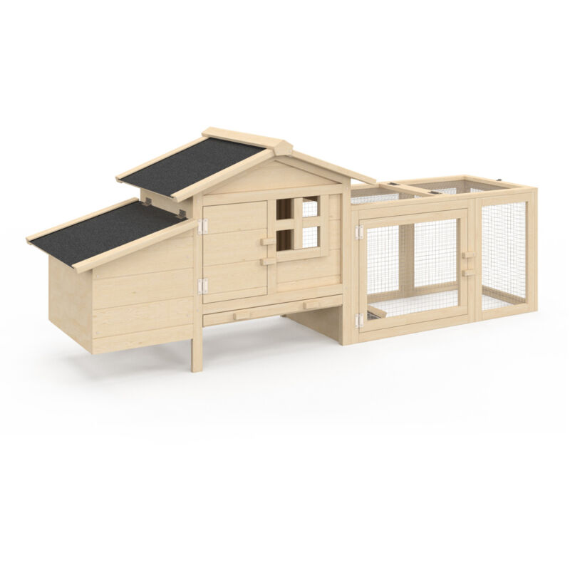 Hühnerstall auf Stelzen mit Auslauf und Nest aus Holz, Kapazität bis zu 2 Hühnern
