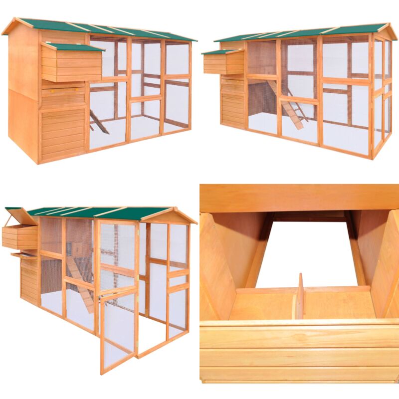 Vidaxl - Hühnerstall Holz 295x163x170 cm - Holz Tierheim - Hühnerstall - Gartenhütte - Vogelvolière - Geflügelhaus - Home & Living