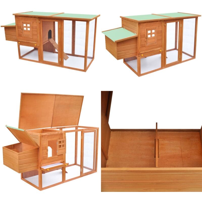 Hühnerstall mit 1 Legenest Holz - Huhnendracht - Hühnerstall - Geflügelvoliere - Gartenhütte - Tiergehege - Home & Living