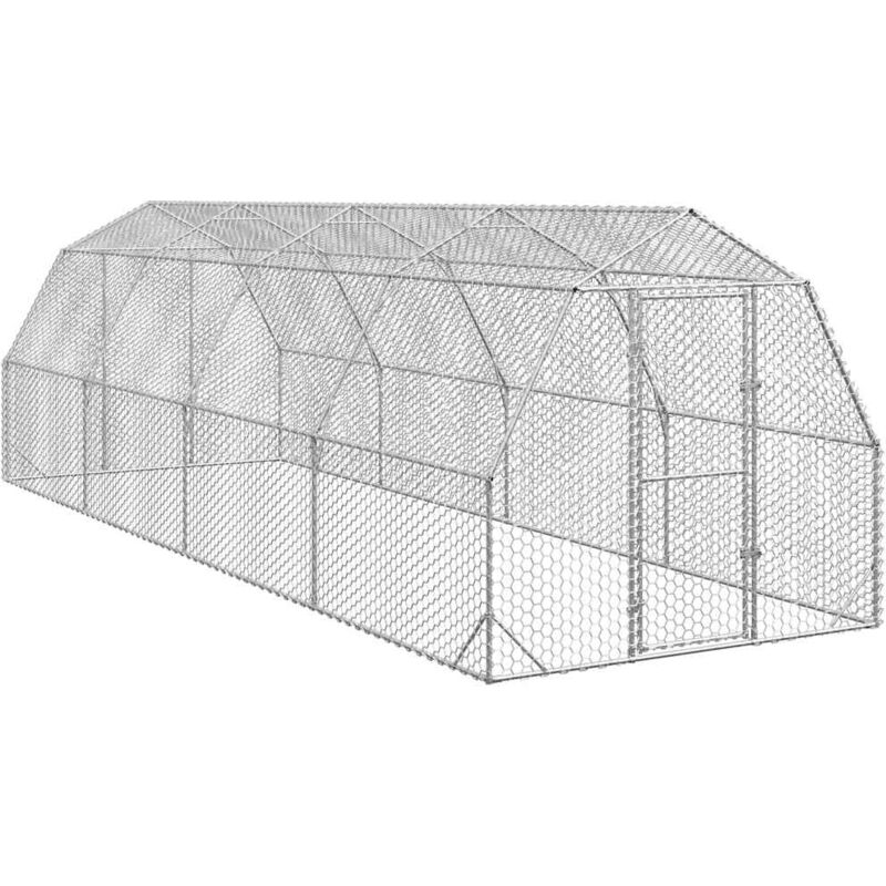vidaXL Hühnerstall 2,5x8x2,25 m Verzinkter Stahl