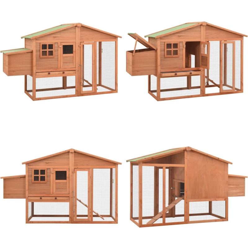 Hühnerstall mit Legenest Tanne Massivholz - Holz Tierheim - Hühnerstall - Hühnerauslauf - Vogelvoliere - Gartentierschutz - Home & Living