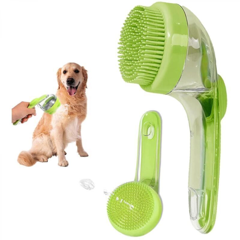 Hundebadebürste – Seifenbürste für Hunde, weiche Pflegebürste, Entwirrungsbürste für Welpen, Katzen und Pferde – Hygienemassage, Reinigung, Schuppen