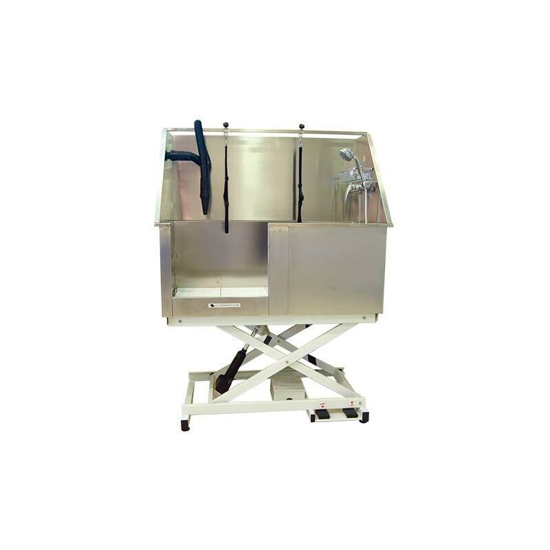 Hundebadewanne geeignet für Hundefriseure Ibáñez Electric Tilting Edelstahl Niagara mit Tür