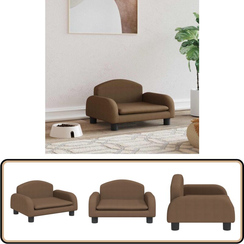 Hundebett Braun 50x40x30 cm Stoff - Hundebett - Haustierbett - Hundeliege - Sofabett Für Hunde - Kleines Hundebett