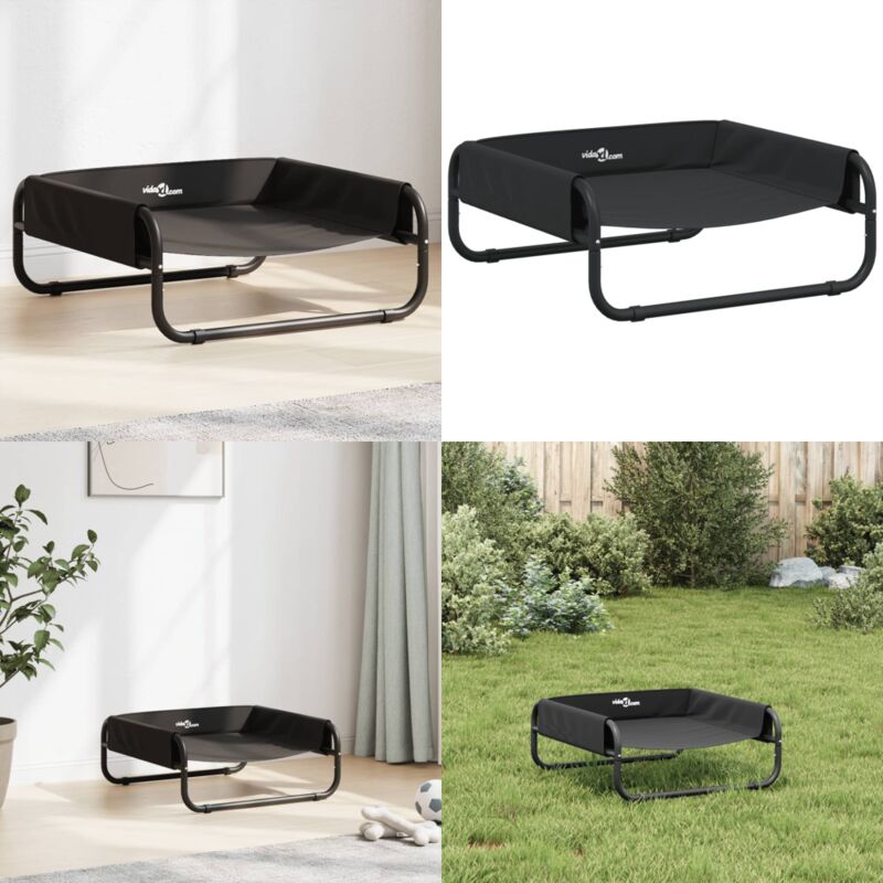 Hundebett Erhöht Anthrazit Oxford-Gewebe und Stahl - Hunde Bett - Hochbett Für Hunde - Hundekorb - Outdoor Hundebett - Anthrazit - Home & Living