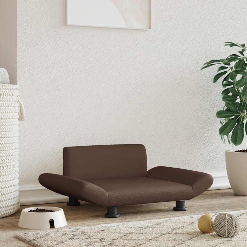 Hundebett Braun 70x45x28 cm Kunstleder vidaXL