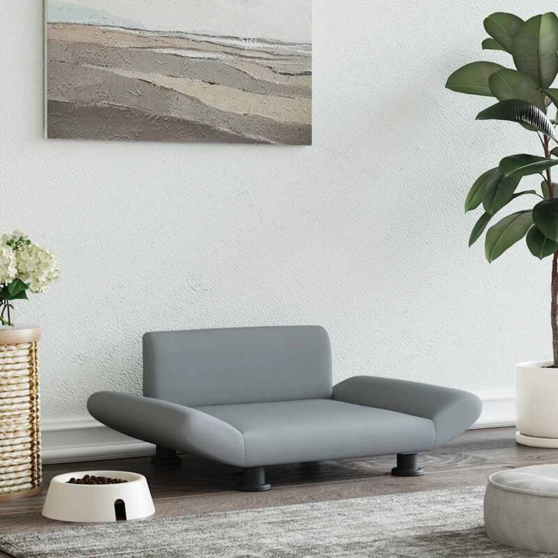 Hundebett Hellgrau 70x45x28 cm Stoff - Vidaxl