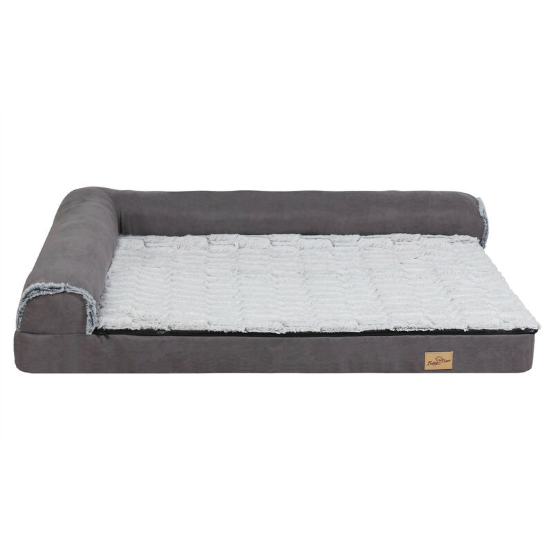 Bingo Paw - Hundebett groß Hunde, orthopädisches waschbares Hundebett, L-Form Hundesofa Hundekissen xl 120x90x25cm