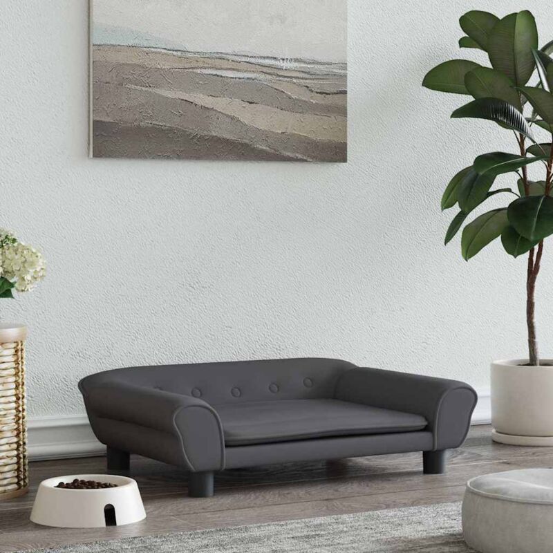 Hundebett Dunkelgrau 70x48x22 cm Samt - Vidaxl