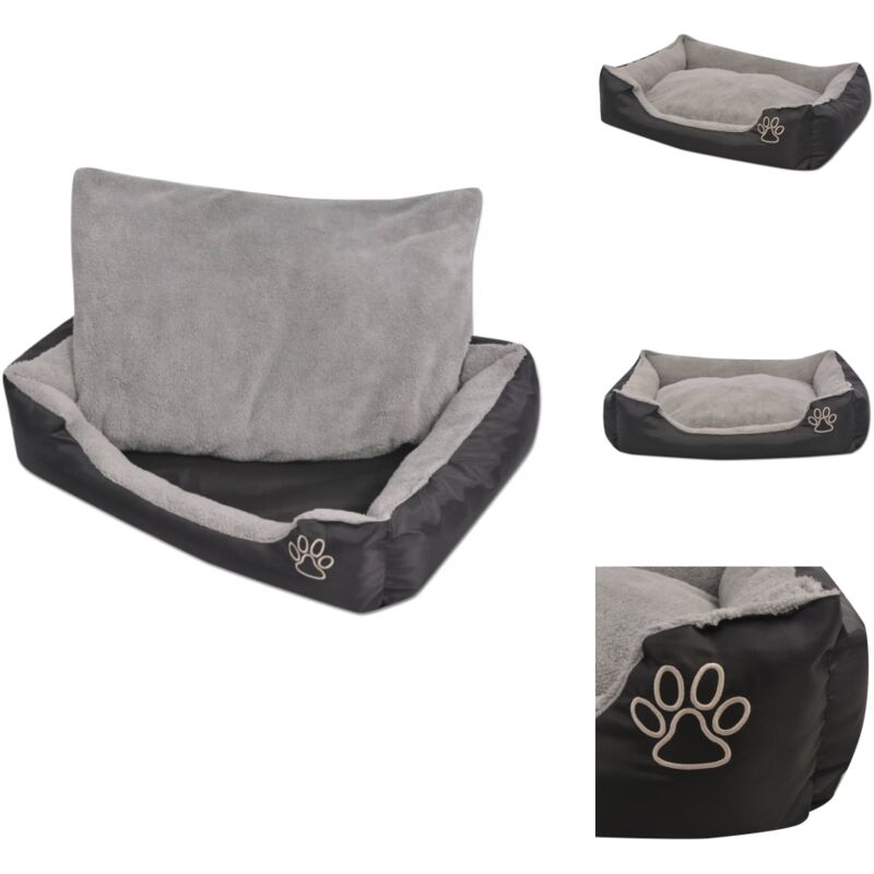 Hundebett mit gepolstertem Kissen Größe xl Schwarz - Hunde Bett - xxl Hundebett - Oxford Gewebe Hundebett - Wasserabweisendes Hundebett - Warmes