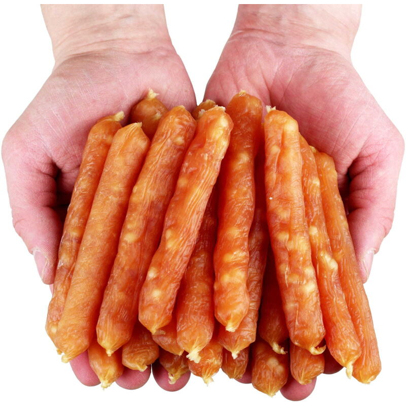 Hundeleckerli, Snack, weiche Hühnerwürstchen Woof&Miao 500g