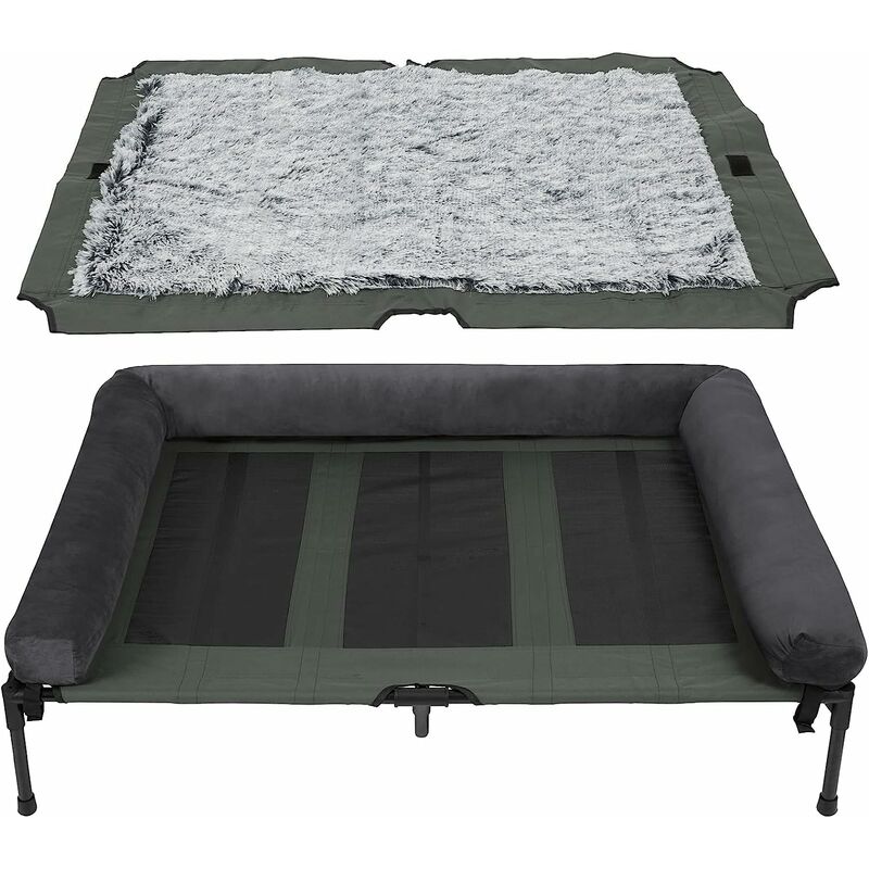 Bingo Paw - Hundeliege Outdoor Grosse Hunde Erhöhtes Hundebett Haustierbett Sonnenliege für draussen Camping Garten xxl 130x90x18 cm