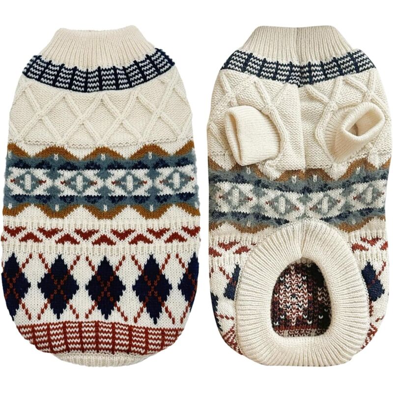 Hundepullover, Pullover für kleine Hunde, Pullover im Ethno-Stil für kleine Hunde, weicher und flauschiger Pullover, besonders weiche und wärmende