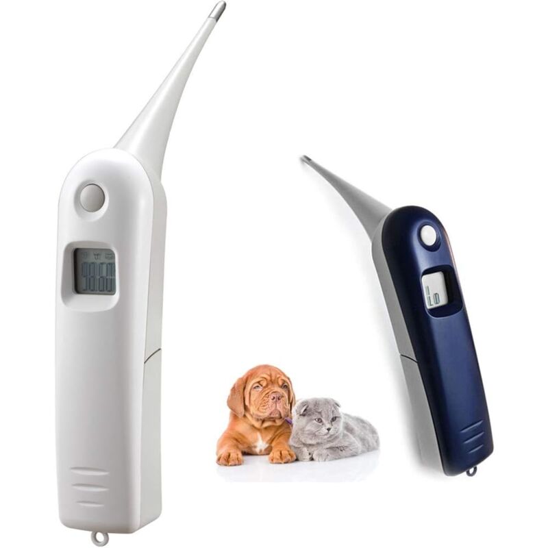Schnelles digitales Veterinärthermometer für Hunde, Katzen, Pferde, Rinder, Schweine, Vögel, Schafe. Umschaltbar c/f (weiß)