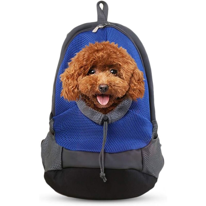 Hundeträger-Rucksäcke, kleine Welpenträger-Reise-Haustier-Rucksäcke, 40 x 35 x 27 cm, blau
