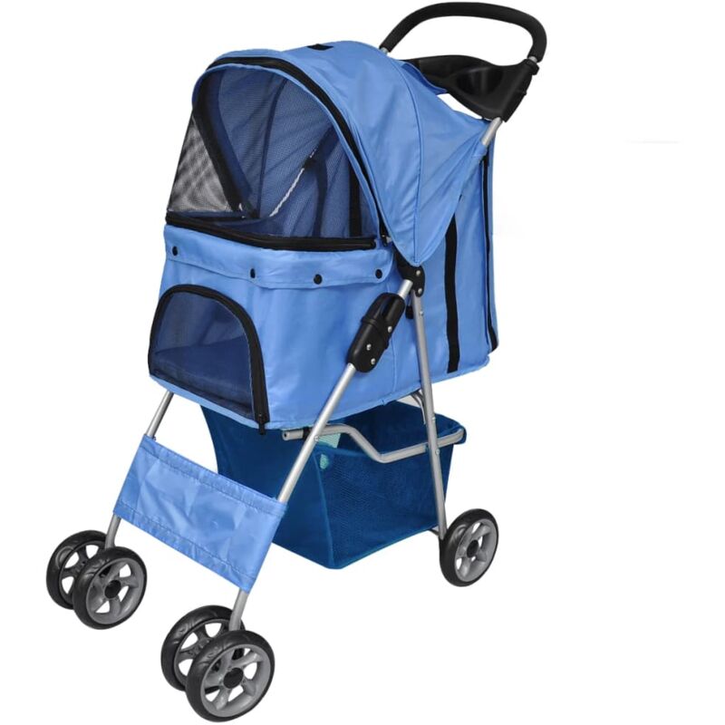 Hundewagen Hundebuggy Blau - Vidaxl
